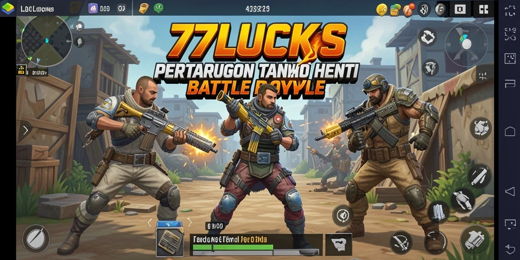 Gameplay seru dalam <strong>77LUCKS</strong>, pertarungan sengit di arena Battle Royale.