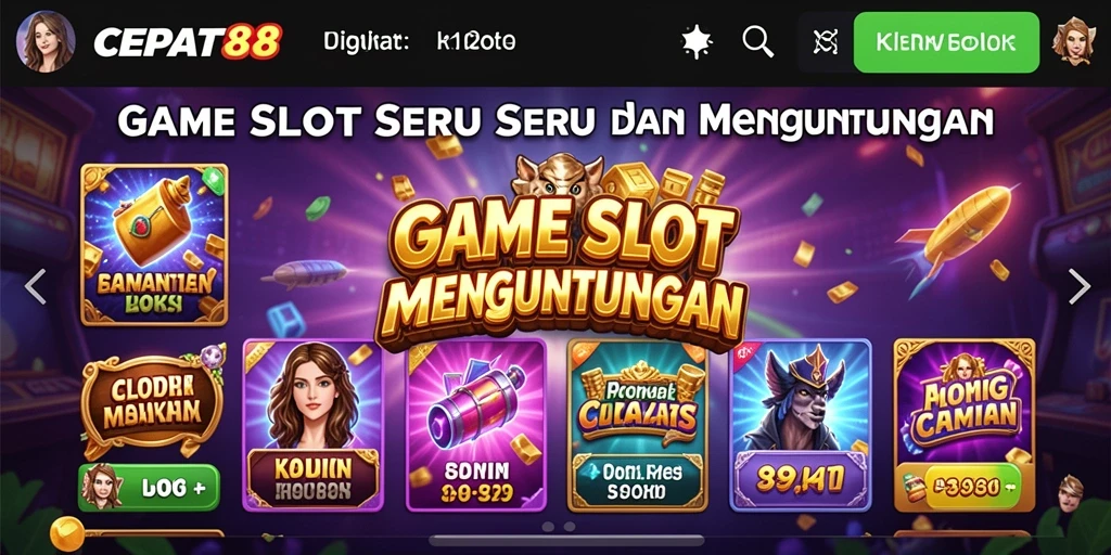 Gameplay seru CEPAT88 dengan berbagai tema slot yang menarik.