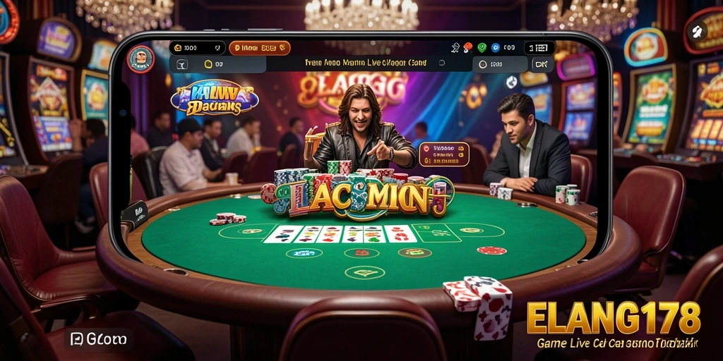 Tampilan gameplay Live Casino yang mendebarkan di ELANG178.