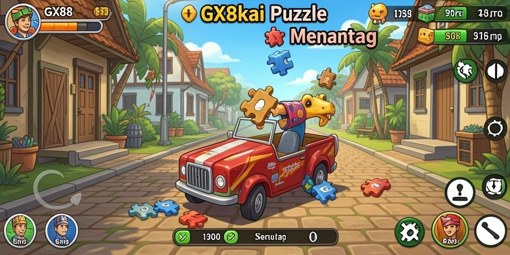 Tampilan menawan dari gameplay Puzzle GX88 yang penuh tantangan.