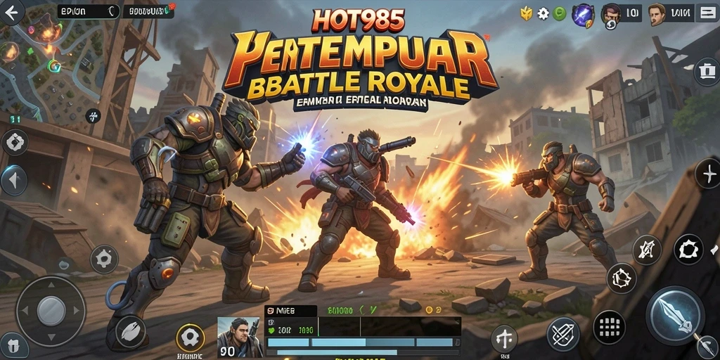 Gameplay seru HOT985 dalam pertempuran Battle Royale.