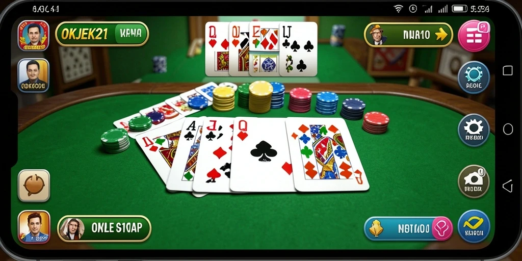 Screenshot OKJEK21 menampilkan gameplay seru Gaple.