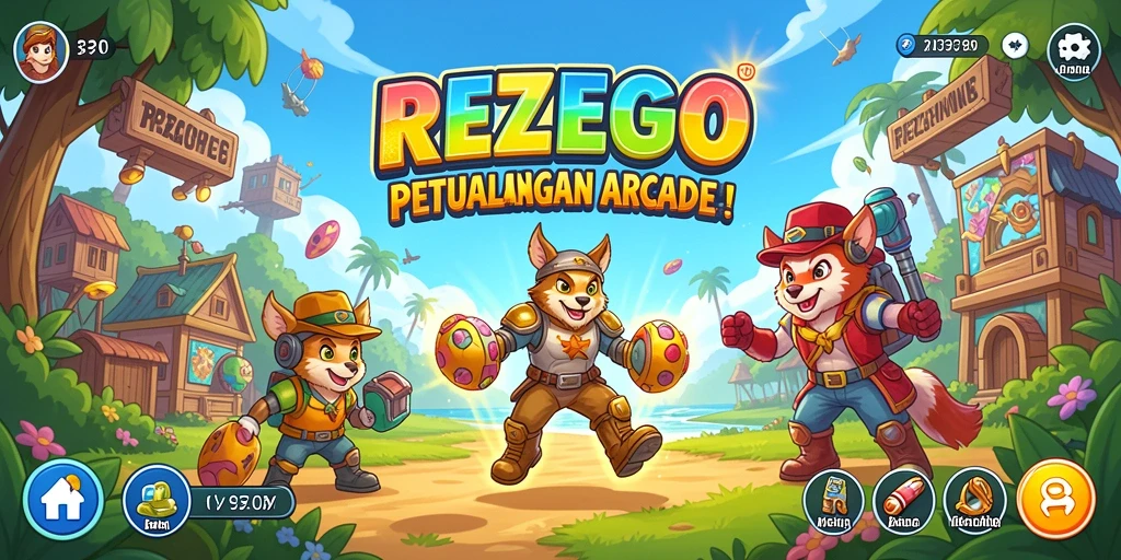 Tampilan gameplay menarik dari REZEGO yang penuh warna.