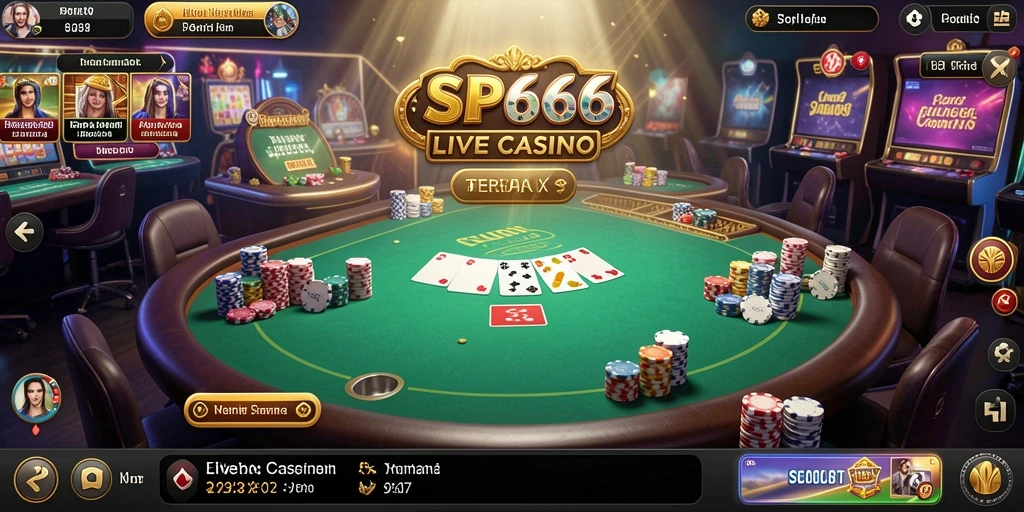 Tampilan gameplay menarik dari SP666 yang menampilkan dealer langsung.