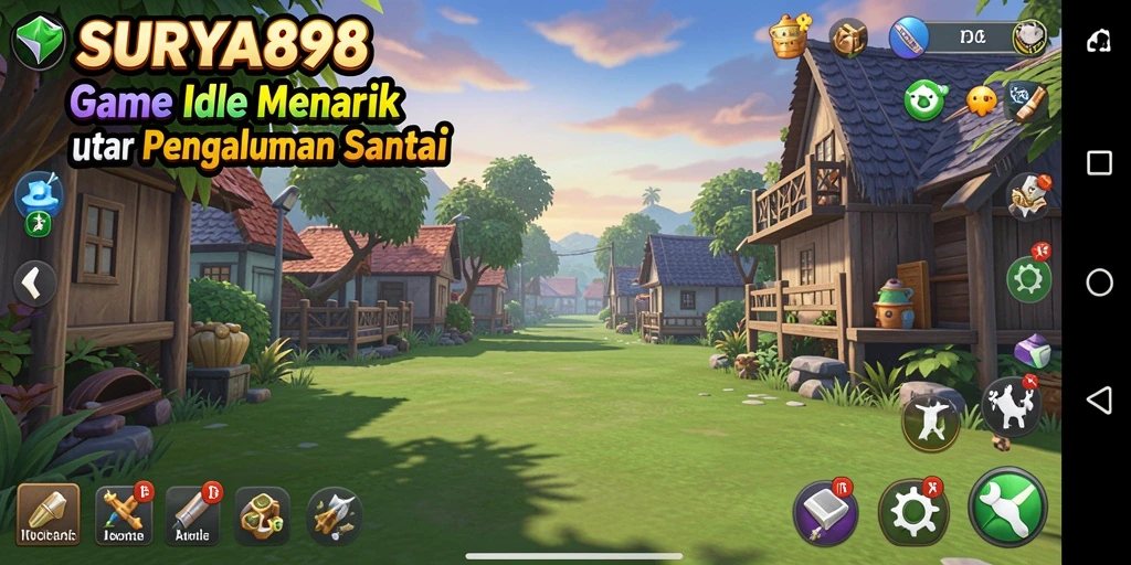 Screenshot utama SURYA898 menampilkan gameplay Idle yang menarik dan interaktif.
