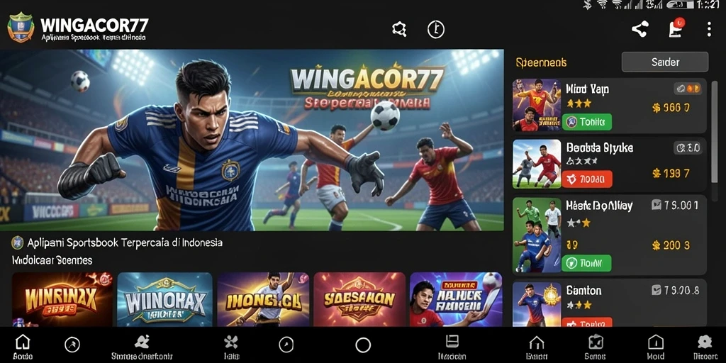 Tampilan screenshot gameplay WINGACOR77 yang menampilkan taruhan olahraga.